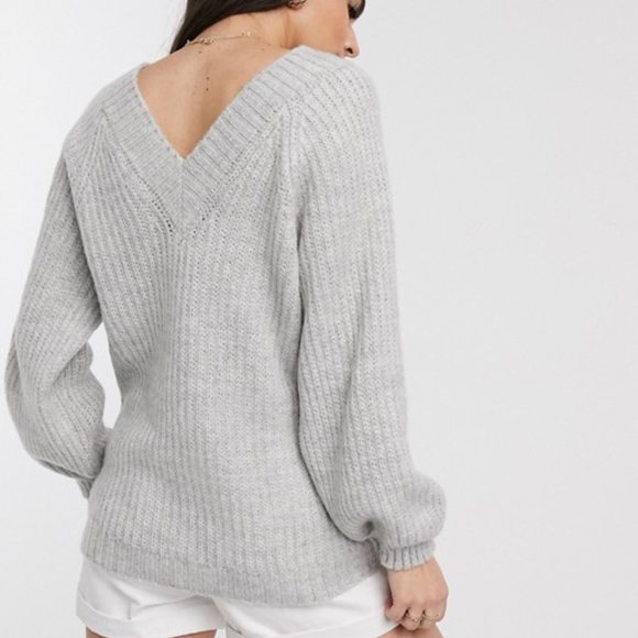 ASOS V Neck Fluffy Oversized Sweater - Picture 6 of 7